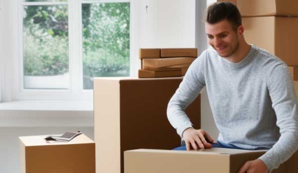Removals driver packing furniture